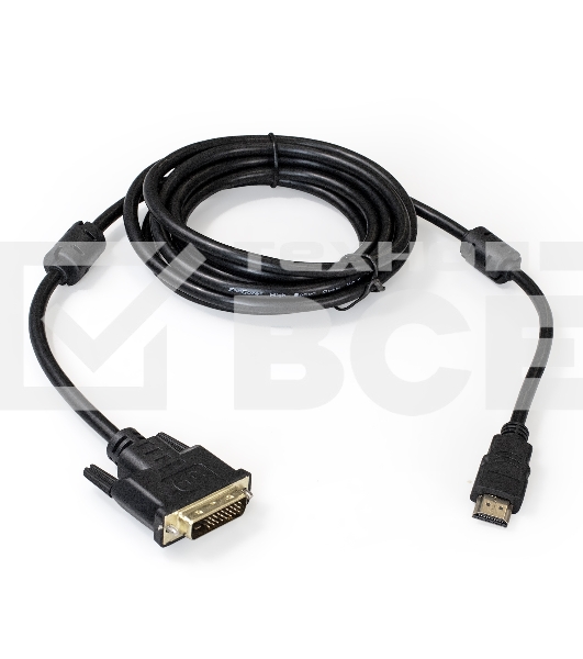 Кабель Exegate EX284906RUS  HDMI-DVI ExeGate EX-CC-HDMIM-DVIM-2.0 (19M/25M, dual link, 2м, 2 фильтра, позолоченные контакты)