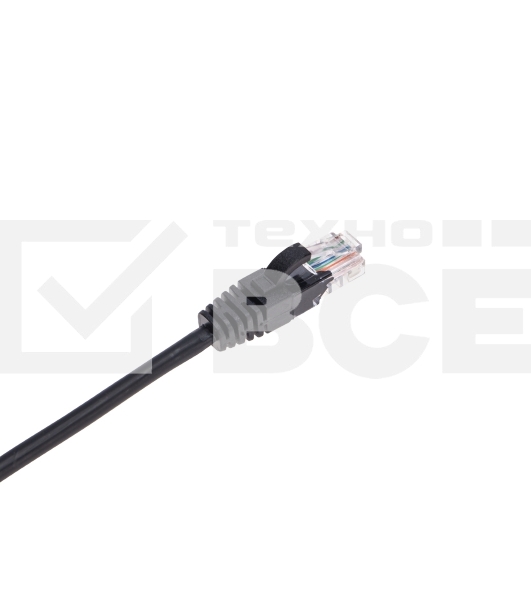 Патч-корд U/UTP, CAT 5e, RJ45-RJ45, 26AWG, ZH нг(А)-HF, черный, 0,3м Rexant