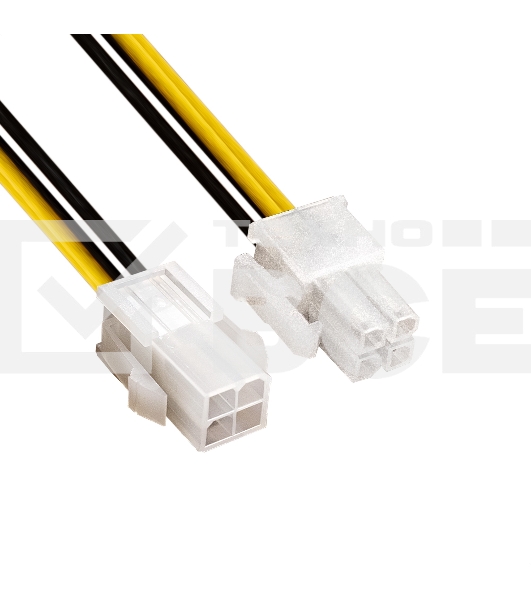 Удлинитель кабеля питания материнской платы +12V ExeGate EX-EXT-4M4F-0.3 (4pin EPS12V M/4pin EPS12V F, 0,3м)