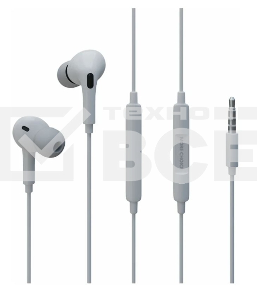 Наушники вакуумные Smart AUX разъем с МК c рег.громкости длина 1.2м More choice G31S белый