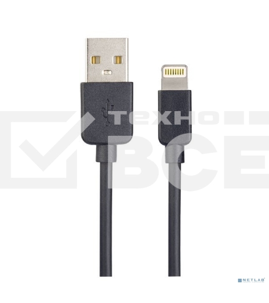 Кабель для iPhone PERFEO, USB - 8 PIN (Lightning), черный, 1 м, бокс (I4603)