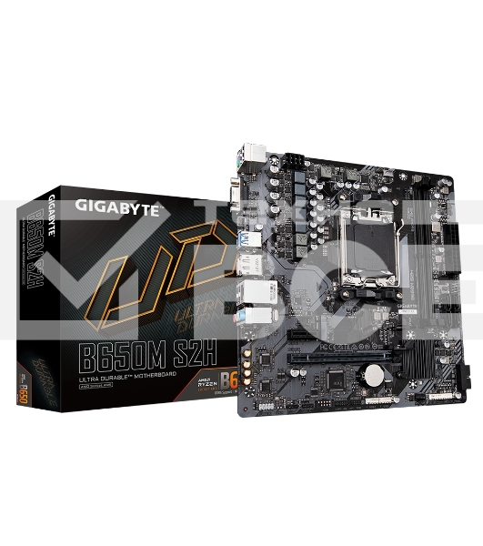 Материнская плата Gigabyte B650M S2H (V1.2), AM5, AMD B650, 2xDDR5, 4xSATA, 1xM.2, 1xPCI-E 4.0 x16, 3xUSB-A 3.2 Gen 1, 1xUSB-C 3.2 Gen 1, 1x 1Gb LAN, 3x3.5 мм, 7.1, Micro-ATX