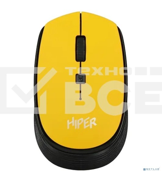 Мышь беспроводная HIPER HOMW-085 желтый, 1600 dpi, радиоканал, USB, кнопки - 4