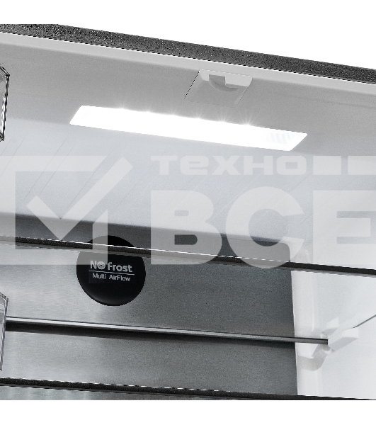 Холодильник Maunfeld MFF183NFSBE черная нержавеющая сталь трехкамерный инвертор 405л морозилка снизу