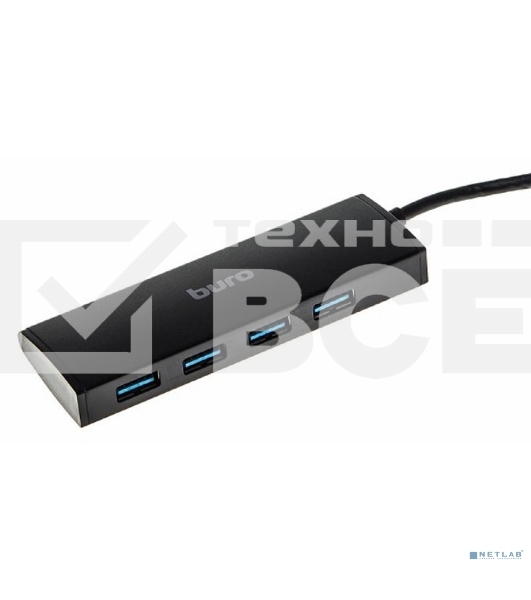 Разветвитель USB 3.0 Buro BU-HUB4-0.5-U3.0 4порт. черный