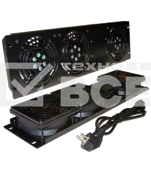 Блок 2-х вентиляторов 19' вертикальный, без термостата, 3U