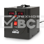 Стабилизатор напряжения Powerman AVS-D Voltage Regulator 2000VA, Digital Indication, 2x Schuko Outlets, 1m Power Cord, 230V, 1 year warranty, Black , фото3