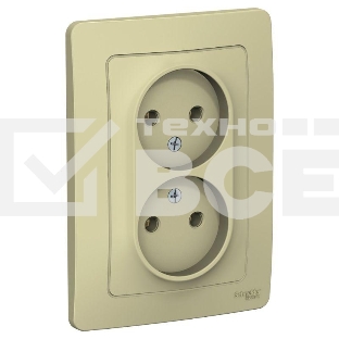 Розетка 2-м СП BLANCA 16А 250В без шторок без заземл. беж. SchE BLNRS000027