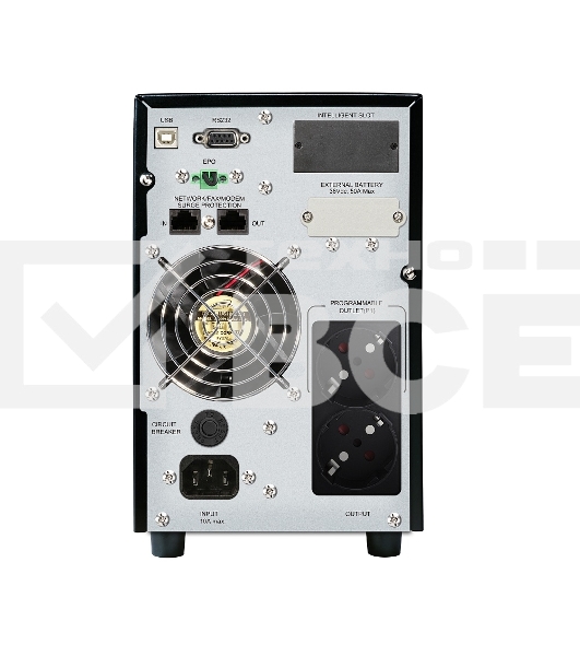 Источник бесперебойного питания CROWN On-Line CMUOA-350-1K EURO 1000VA/900W, корпус металл, TOWER, АКБ 3*12V/7AH, PF-0.9, AVR 110-300V, порт RJ-11/45+USB/RS-232, EPO, розетки 2*EURO, входной кабель 2 м, вентилятор охлаждения, автомат, слот для SNMP, порт 