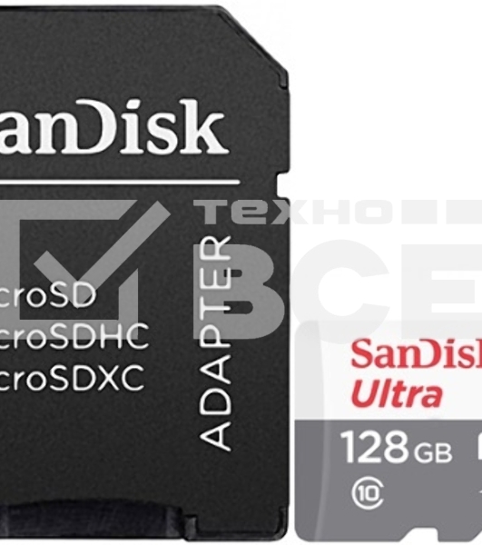 Флеш карта microSD 128GB SanDisk microSDXC Class 10 Ultra (SD адаптер) UHS-I 100MB/s Tablet Packaging