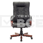 Кресло руководителя Бюрократ KB-10WALNUT/B/LEATH черный, кожа, крестовина дерево, фото7