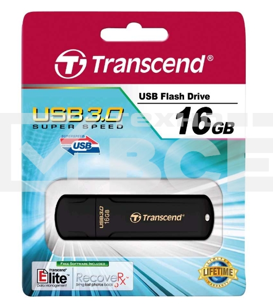 Флешка USB Transcend JetFlash 700 (TS16GJF700), 16Gb, USB 3.0, R/W 70/20, черный