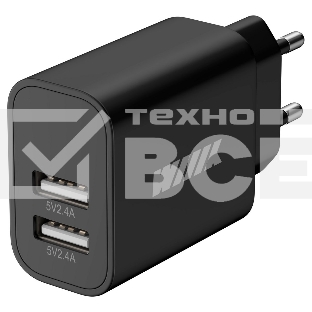 Сетевое зарядное устройство Wiiix UNN-1-2-04-B 2A+2A черный (UNN-1-2-04)