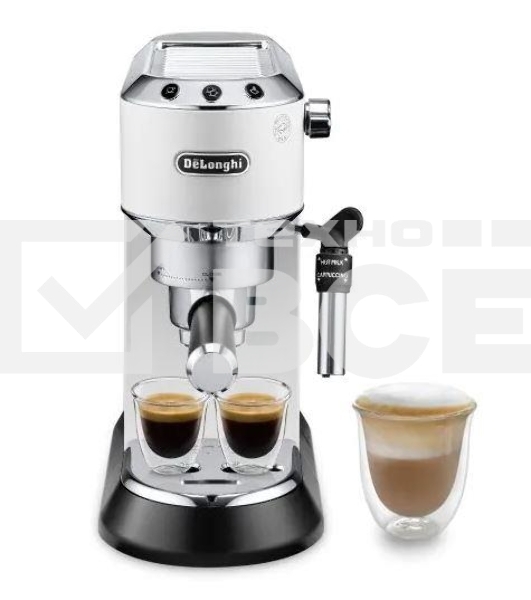 Кофеварка эспрессо DeLonghi EC685.W белый, исп. кофе - молотый/чалды, 1.1 л, 1350 Вт, 15 Бар.