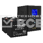 Комплект ИБП EX295988RUS + батарея 55Aч EX285667RUS 2шт (инвертор, синус, для котла) ExeGate SineTower SZ-1500.LCD.AVR.2SH.1C13.USB <1500VA/1200W, чистый синусоида, LCD дисплей, AVR, 2*Schuko+1*C13, USB, линейно-интерактивный, Black> + батарея ExeGate DTM, фото2