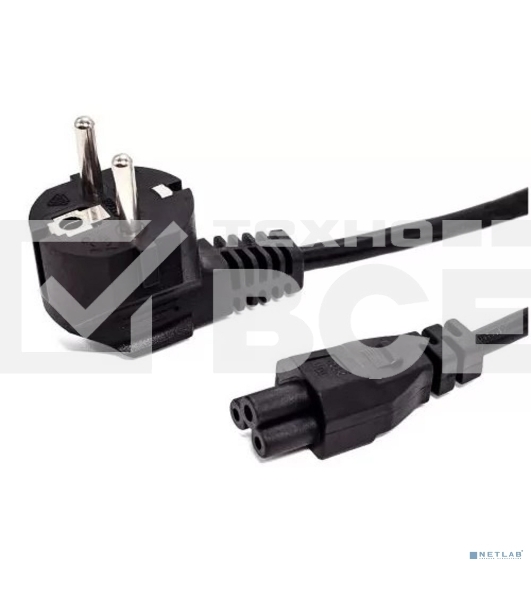 Кабель питания Filum FL-PC10-EU-C5-1M CEE 7/7- С5, 3х0.75мм , 220В, 10A, черный, 1 м.