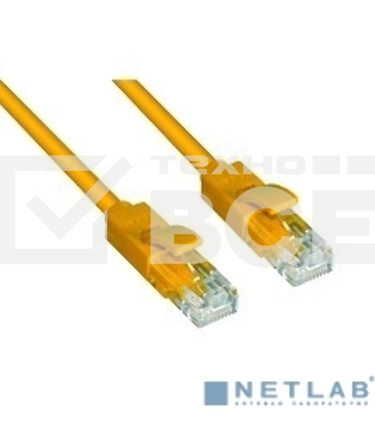 Патч-корд Greenconnect Патч-корд UTP прямой 2 m AWG24 кат.5е, RJ45, медь, литой (Желтый), пластик пакет (GCR-LNC02-2.0m)