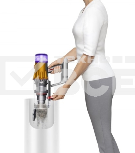 Пылесос вертикальный Dyson V12 Detect Slim Absolute желтый/серый, питание от аккумулятора, 150 Вт, уборка сухая, пылесборник 0.35 л, работа от АКБ max - 60 мин