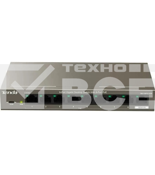 Коммутатор 9PORT 10/100/1000M POE TEG1109P-8-102W TENDA