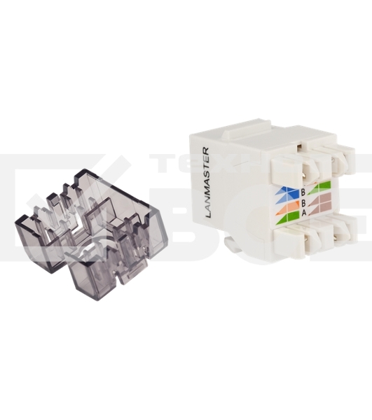 Модуль Keystone, RJ45, неэкранированный, кат.6, со встроенной шторкой, 180 градусов, белый