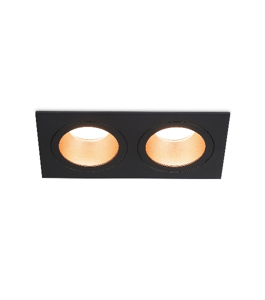 Встраиваемый точечный светильник Ambrella light TN102833/2 BK/GD черный/золото GU5.3/2 178*93*50