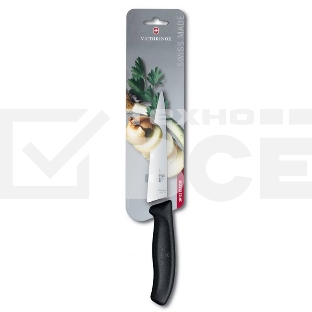 Нож кухонный Victorinox Swiss Classic (6.8003.15B) стальной разделочный лезв.150мм прямая заточка черный блистер