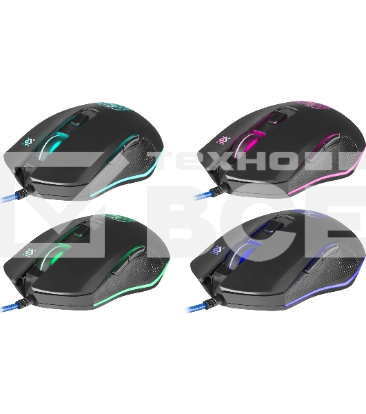 Мышь проводная Defender Sleipnir GM-927 черный, 12800 dpi, USB, кнопки - 6