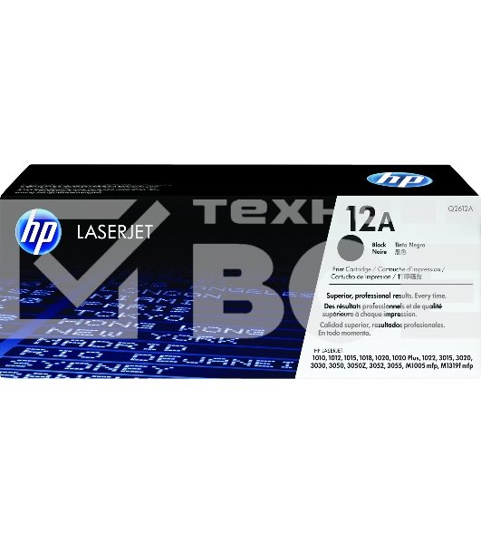 Картридж лазерный HP Q2612A черный для LaserJet 1010/1018/1020/1012/1015/3015/3020/3030 (2000стр.)