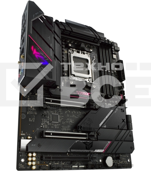 Материнская плата ASUS ROG STRIX B650E-E GAMING WIFI, AM5, AMD B650, 4xDDR5, 4xSATA, 4xM.2, 1xPCI-E 4.0 x4, 1xPCI-E 5.0 x8, 1xPCI-E 5.0 x16, 1xDP, 1xHDMI, 1x 2.5Gb LAN, 4xUSB-A 3.2 Gen 2, 6xUSB-A 3.2 Gen 2, 1xUSB-C 3.2 Gen 2, 1xUSB-C 3.2 Gen 2x2, 5x3.5 мм