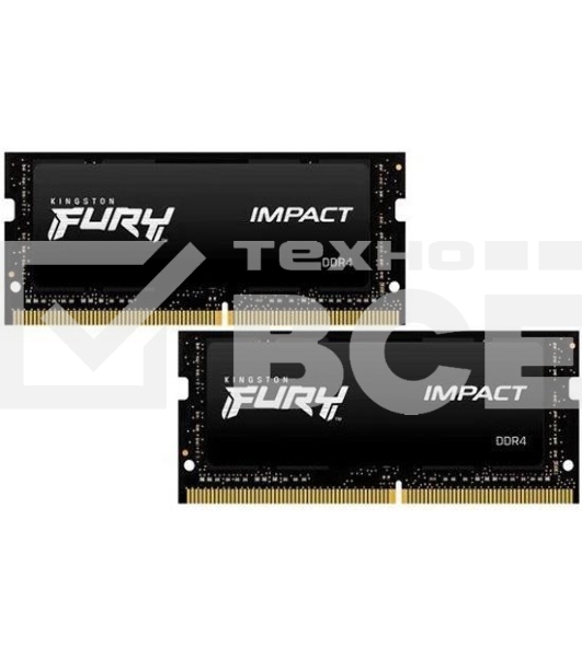 Оперативная память Kingston Fury Impact, DDR4, 16GB (2x8GB), 3200MHz, CL20, SO-DIMM