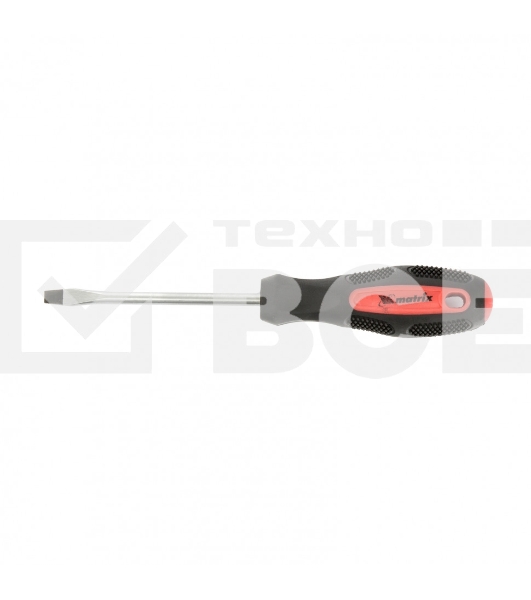 Отвертка Anti-Slip, SL6,0 х 100 мм, CrV, двухкомп. рукоятка Matrix