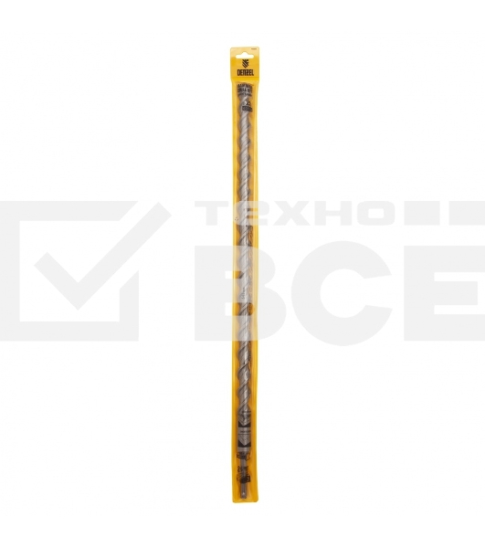 Бур по бетону, двойная спираль, Cobalt W-tip, 22x600 мм, SDS PLUS Denzel
