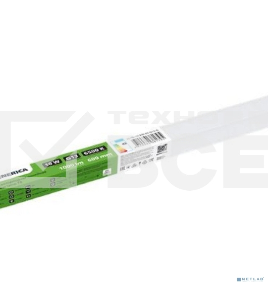 Лампа светодиодная GENERICA LL-T8-10-230-65-G13-G 10 Вт T8 линейная 600мм 6500К G13 230В