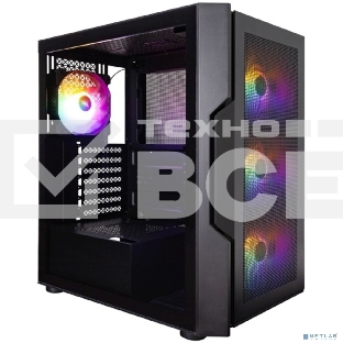 Компьютерный корпус 1STPLAYER TRILOBITE T7-P Black / ATX / 4x120mm LED fans / T7-P-BK-4F1