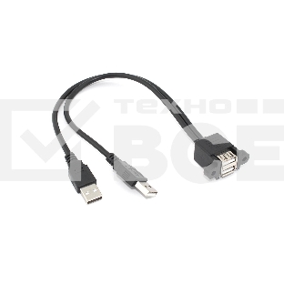 Кабель USB 2.0 двойной для монтажа на корпус 30 см