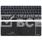Клавиатура для ноутбука HP EliteBook Folio 1000 1040 G3 черная с сереристой рамкой и подсветкой, фото4