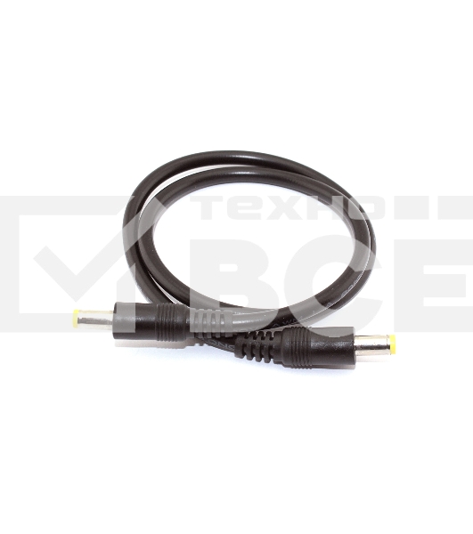 Кабель DC 5.5x2.5  18 AWG папа-папа 0,5 м с прямым штекером