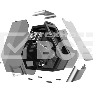 Компьютерный корпус JONSBO TR03-A Silver без БП, боковая панель из закаленного стекла, mini-ITX, micro-ATX, ATX, серебристый