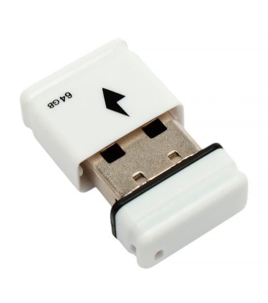 Флешка USB Gembird GFL-2.0-64mini, 64Gb, USB 2.0, R/W 30/15, белый