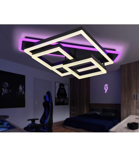 Светильник Ambrella light FA8533 BK черный 132W 3000K-6400K+RGB 630*570*160 (ПДУ РАДИО 2.4G)