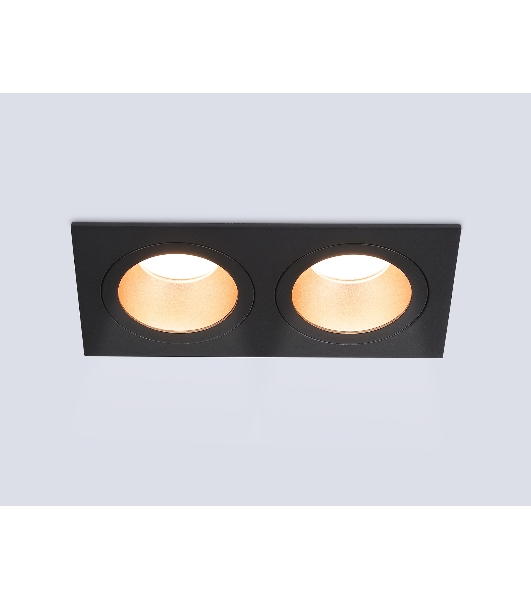 Встраиваемый точечный светильник Ambrella light TN102833/2 BK/GD черный/золото GU5.3/2 178*93*50