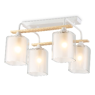 Светильник Ambrella light TR3033246/4 WH/WD белый/дерево E27/4 max 60W 340*340*245