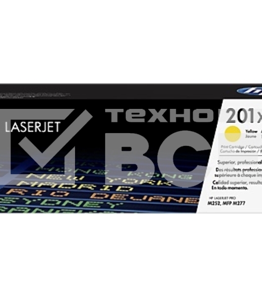 Тонер Картридж HP 201X CF402X желтый для HP CLJ Pro M252/M277 (2300стр.)