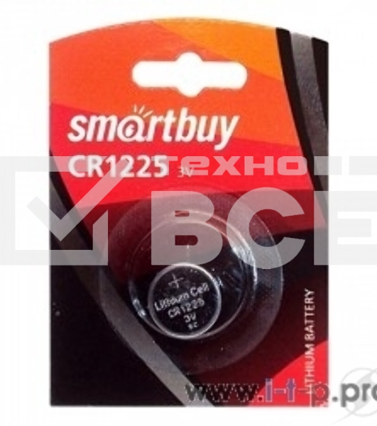 Батарейка Smartbuy CR1225/1B (12/720) (SBBL-1225-1B) (1 шт. в уп-ке)
