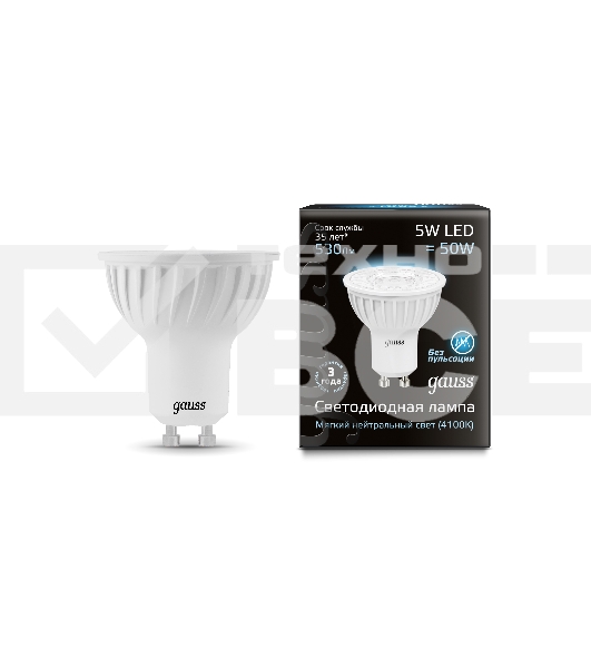 Лампа светодиодная GAUSS 101506205LED MR16 GU10 5W 4100K
