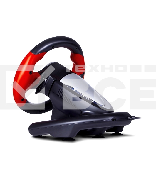 Руль SVEN GC-W300 (педали, вибро, лепестки, D-pad, 10 кл, резин. вставки, PC, цифр. и аналог.