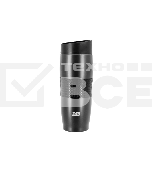 Термокружка LARA LR04-24 <Black> 380мл, двойные стенки, вакуум, сталь/силикон