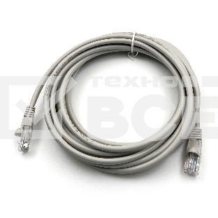 Патч-корд Buro UTP cat5E 5м серый RJ-45 (m)-RJ-45 (m)