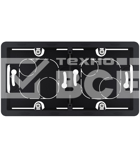 Коробка накладного монтажа 2 поста антрацит