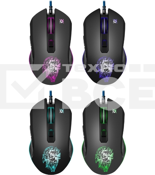 Мышь проводная Defender Sleipnir GM-927 черный, 12800 dpi, USB, кнопки - 6